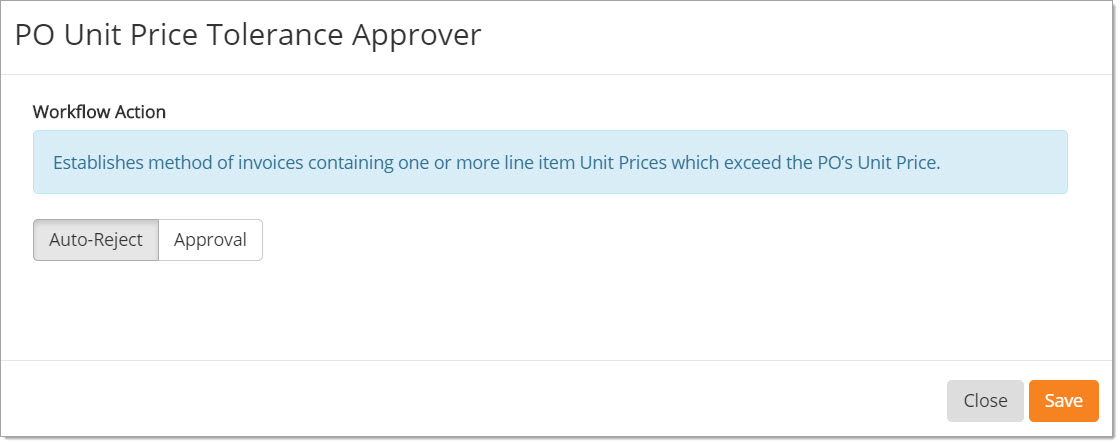 PO Unit Price Tolerance Approver